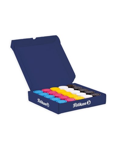 Pelikan Pack de 25 Temperas - 40ml - Consistencia Cremosa - Acabado Opaco et Aterciopelado - 5 Couleurs assorties