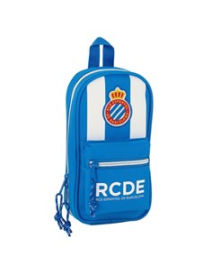 Safta RCD Espanyol Plumier Sac à dos - 33 Piezas - Goma - Crayon - Ciseaux - Sacapuntas - Boligrafos - Fluorescentes - Règle - 1