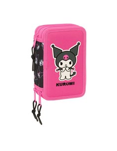 Safta Kuromi Plumier de 3 Pisos - 37 Piezas - 1.3L - Goma - Crayon - Boligrafos - Sacapuntas - Reglas - 16 Couleurs - 14 Feutres