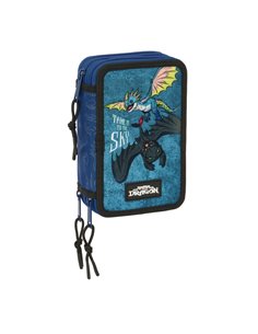 Safta Como Entrenar à Tu Dragon Plumier de 3 Pisos - 37 Piezas - 1.3L - Goma - Crayon - Boligrafos - Sacapuntas - Reglas - 16 Co