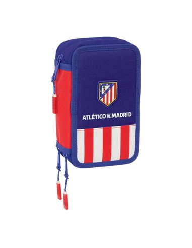 Safta Atletico de Madrid Plumier de 3 Pisos - 37 Piezas - 1.3L - Goma - Crayon - Boligrafos - Sacapuntas - Reglas - 16 Couleurs 