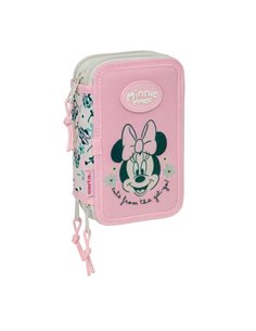 Safta Minnie Mouse Minty Plumier de 3 Pisos - 37 Piezas - 1.3L - Goma - Crayon - Boligrafos - Sacapuntas - Reglas - 16 Couleurs 