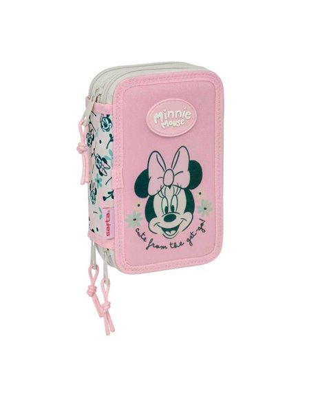 Safta Minnie Mouse Minty Plumier de 3 Pisos - 37 Piezas - 1.3L - Goma - Crayon - Boligrafos - Sacapuntas - Reglas - 16 Couleurs 