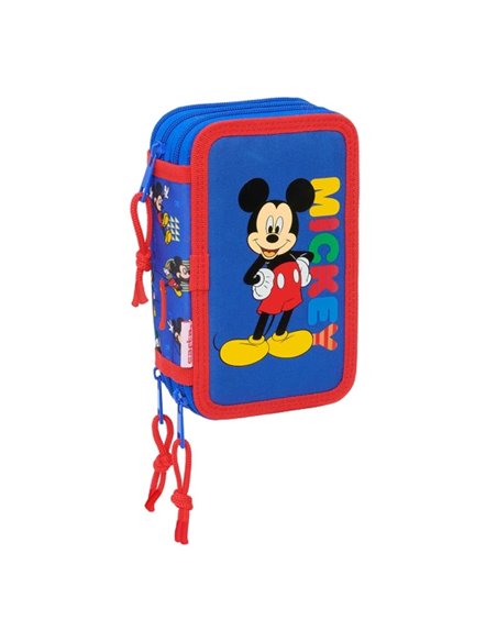Safta Mickey Mouse Today Plumier de 3 Pisos - 37 Piezas - 1.3L - Goma - Crayon - Boligrafos - Sacapuntas - Reglas - 16 Couleurs 