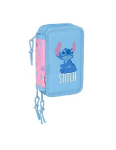 Safta Stitch Bright Plumier de 3 Pisos - 37 Piezas - 1.3L - Goma - Crayon - Boligrafos - Sacapuntas - Reglas - 16 Couleurs - 14 