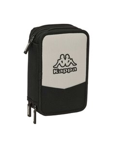 Safta Kappa Grey Plumier de 3 Pisos - 37 Piezas - 1.3L - Goma - Crayon - Boligrafos - Sacapuntas - Reglas - 16 Couleurs - 14 Feu