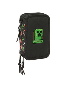 Safta Minecraft Plumier de 3 Pisos - 37 Piezas - 1.3L - Goma - Crayon - Boligrafos - Sacapuntas - Reglas - 16 Couleurs - 14 Feut