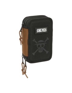 Safta One Piece Plumier de 3 Pisos - 37 Piezas - 1.3L - Goma - Crayon - Boligrafos - Sacapuntas - Reglas - 16 Couleurs - 14 Feut