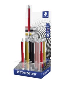 Staedtler Triplus Présentoir Avec 12 Boligrafos Retractiles - Encre Bleu - Ancho de Linea M - Couleurs assorties