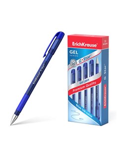 Erichkrause Stylo à bille de Gel G-Star 05 - Corps Translucido Avec Grip de Goma - Pointe de 05mm - Encre de Gel de Séchage rapi