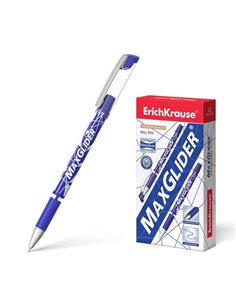 Erichkrause Stylo à bille Maxglider - Ultra Glide Technology - Corps Redondo Avec Grip de Goma - Encre Bleu
