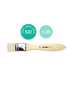 Milan 531 Paletina Pour Barnices et Oleo de 25mm - Cerda Natural - Mango Corto - Couleur Bois Clair