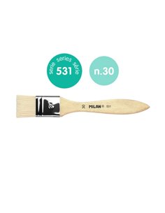 Milan 531 Paletina Pour Barnices et Oleo de 30mm - Cerda Natural - Mango Corto - Couleur Bois Clair