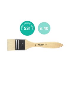 Milan 531 Paletina Pour Barnices et Oleo de 40mm - Cerda Natural - Mango Corto - Couleur Bois Clair