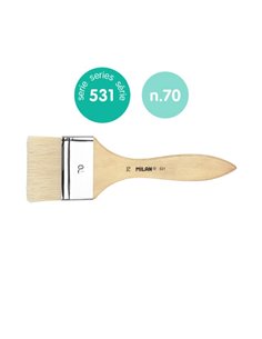Milan 531 Paletina Pour Barnices et Oleo de 70mm - Cerda Natural - Mango Corto - Couleur Bois Clair