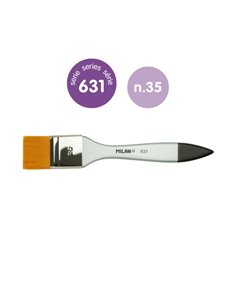 Milan 631 Premium Synthetic Paletina de 35mm - Pelo Sintetico - Mango de Bois Barnizada - Couleur Argent