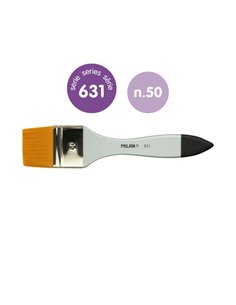 Milan 631 Premium Synthetic Paletina de 50mm - Pelo Sintetico - Mango de Bois Barnizada - Couleur Argent