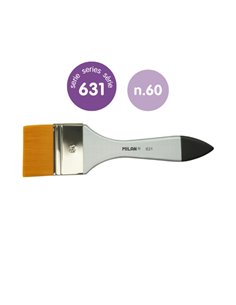 Milan 631 Premium Synthetic Paletina de 60mm - Pelo Sintetico - Mango de Bois Barnizada - Couleur Argent