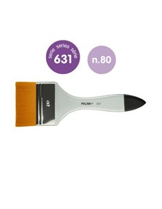 Milan 631 Premium Synthetic Paletina de 80mm - Pelo Sintetico - Mango de Bois Barnizada - Couleur Argent