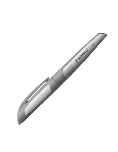 Stabilo Flow Monochrome Pluma Estilografica Rechargeable - Pointe M de Haute qualité - Agarre Ergonomique - Comprend Cartucho Bl