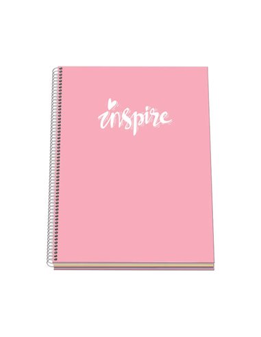Dohe Serie Pastel Cahier Avec Spirale - Taille A4 de 100 Feuilles 90gr - Feuilles Microperforadas Avec 4 Taladros - Cuadricula 5