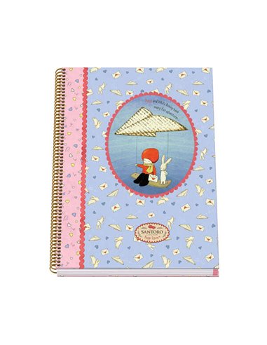 Dohe Santoro Poppi Loves Messenger Cahier Spirale Couverture rigide - Taille A4 de 100 Feuilles 90gr - Feuilles Microperforadas 