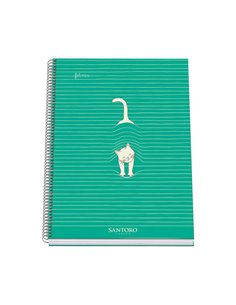 Dohe Santoro Felines Cahier Spirale Couverture rigide - Taille A4 de 100 Feuilles 90gr - Feuilles Microperforadas Avec 4 Taladro