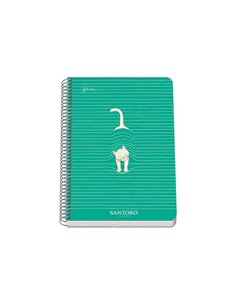 Dohe Santoro Felines Cahier Spirale Couvercle Rigida - Taille A5 de 80 Feuilles 90gr - Feuilles Avec Cuadricula 4mm