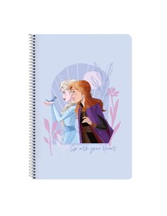 Safta Frozen Believe Cahier Spirale - Format Folio - Tapas Glasofonadas - Spirale Metalico - 80 Feuilles Cuadriculas de 80g/m2 -