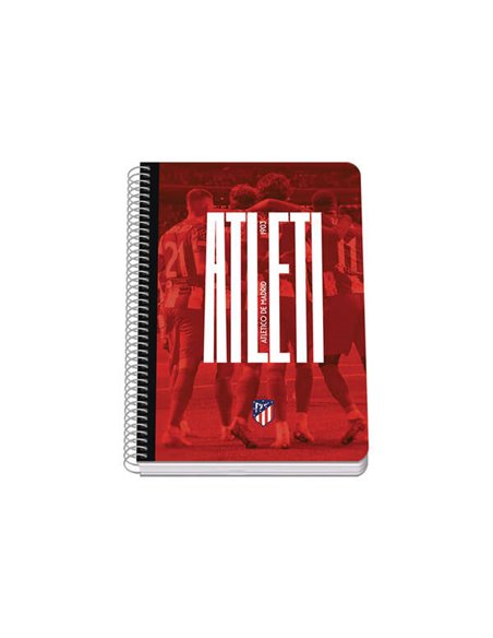 Dohe Atletico de Madrid Atleti Cahier Spirale Couvercle Rigida - Taille A5 de 80 Feuilles 90gr - Feuilles Avec Cuadricula 4mm