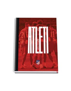 Dohe Atletico de Madrid Atleti Cahier Spirale Avec Cubierta en Carton Forrado - Taille A4 de 100 Feuilles 90gr - Feuilles Microp