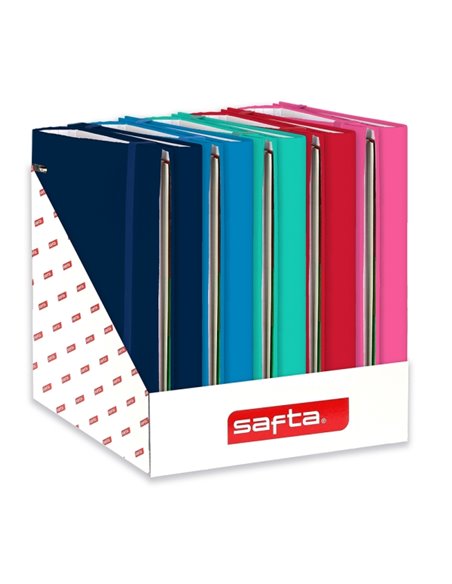 Safta Présentoir Avec 8 Carpetas Avec 4 Anillas de 35mm - Recambio de 100 Feuilles Par Chemise - 290x340x340mm - Couleurs assort