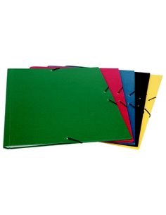 Mariola Chemise A3 Carton Forrado en Geltex - Format A3 - Dimensions 37x50cm - Fermeture Avec Goma Élastique - Couleur Noir