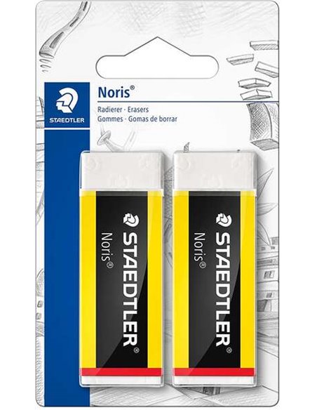 Staedtler Noris 526 Goma de Borrar - Plastico - Haute qualité - Minimos Residuos - Couleur Blanc