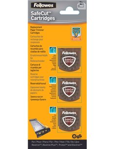 Fellowes Pack de 3 Cuchillas de Repuesto Pour Cizalla - Corte Microperforado - Corte Plegado - Corte Ondulado - Cuchilla Encapsu