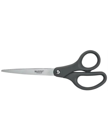 Leitz Ciseaux de Acier Inoxydable 18cm - Revestimiento de Titanio - Agarre Ergonomique - Couleur Gris