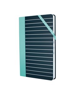 Milan Paperbook Stripes Carnet Mediana - Cuadriculado - 208 Feuilles de 80g - Fermeture Élastique - Couleur Noir