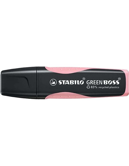 Stabilo Green Boss Pastel Marqueur Fluo - Fabricado Avec un 83% de Plastico Reciclado - Trait entre 2 et 5mm - Rechargeable - Co