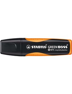 Stabilo Green Boss Marqueur Fluo - Fabricado Avec un 83% de Plastico Reciclado - Trait entre 2 et 5mm - Rechargeable - Couleur O
