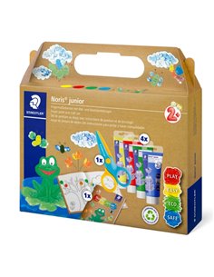 Staedtler Noris Junior Conjunto de Actividades Pack de 4 Tubos de Pintura Deos 75ml + Tijera + Folleto de Actividades - Couleurs