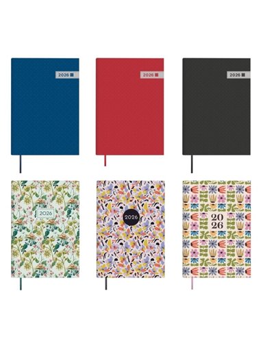 Finocam Dynamic Porto Pack de 7 Agendas Surtidas - Annuel 2026 - Format Y10 - 1 Dia Par Pagina - Couleur Assortis