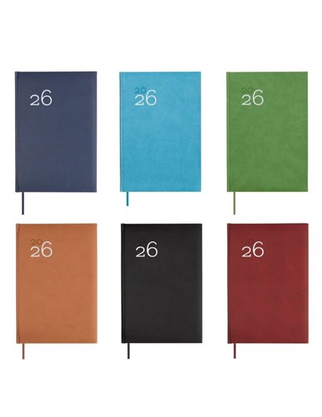 Finocam Dynamic Milano Pack de 8 Agendas Surtidas - Annuel 2026 - Couverture rigide Acolchada - Format Y10 - 1 Dia Par Pagina - 