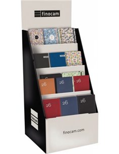 Finocam Présentoir de Pie Avec 60 Agendas de Couverture rigide Surtidas - Annuel 2026 - Estructura de Carton - Couleur Assortis