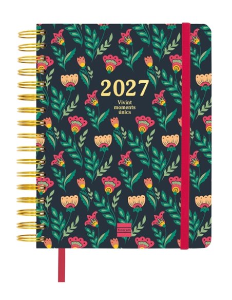 Finocam Vitae Agenda de Spirale en Catalan - 16 Meses - Semaine sur 2 pages Horizontal - Format 4º - 155x217mm - Couverture rigi