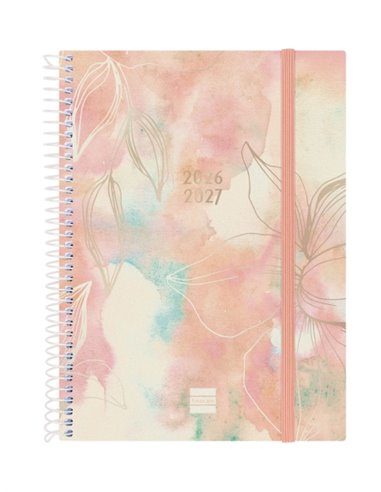 Finocam Spirale Agenda Internacional - 18 Meses - Semaine sur 2 pages Horizontal - Format E10 - 155x212mm - Tapas de Polipropile