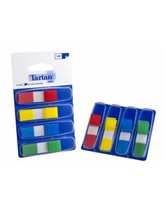 Tartan Pack de 4 Dispensadores de 35 Marcadores Adhesivos Reposicionables - 11x43mm - Couleurs assorties