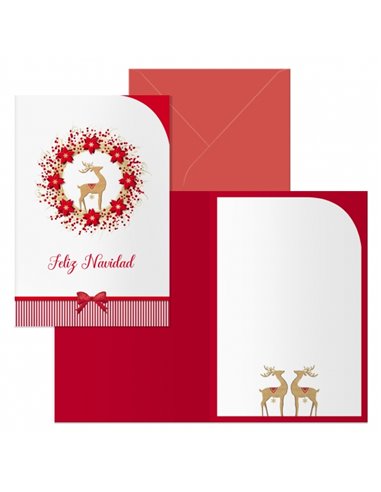 Dohe Saami Pack de 6 Tarjetas de Felicitacion Navideña Avec Sobre - Taille Fermée 11.5x17cm, Ouverte 23x17cm - Papier Offset - I