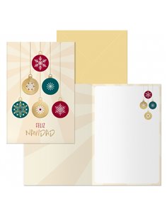 Dohe Balls Pack de 6 Tarjetas de Felicitacion Navideña Avec Sobre - Taille Fermée 11.5x17cm, Ouverte 23x17cm - Papier Offset - I