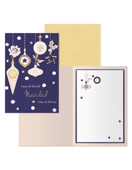 Dohe Jingle Pack de 6 Tarjetas de Felicitacion Navideña Avec Sobre - Taille Fermée 11.5x17cm, Ouverte 23x17cm - Papier Offset - 