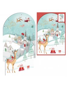 Dohe Aldea Navideña Pack de 6 Tarjetas Desplegables de Felicitacion Navideña Avec Sobre - Impresas à todo Couleur